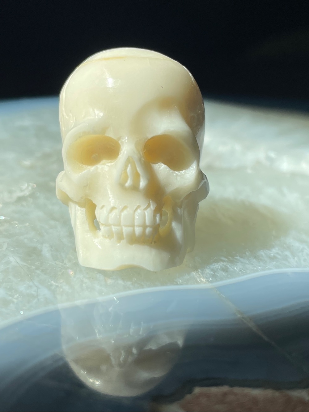 Carved Bone Skull Beads